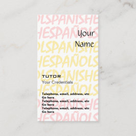 Spanische Tutor-Verabredungs-Visitenkarten Terminkarte