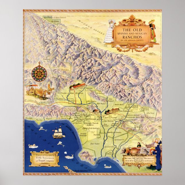 Spanische und mexikanische Ranchos von Los Angeles Poster (Vorne)