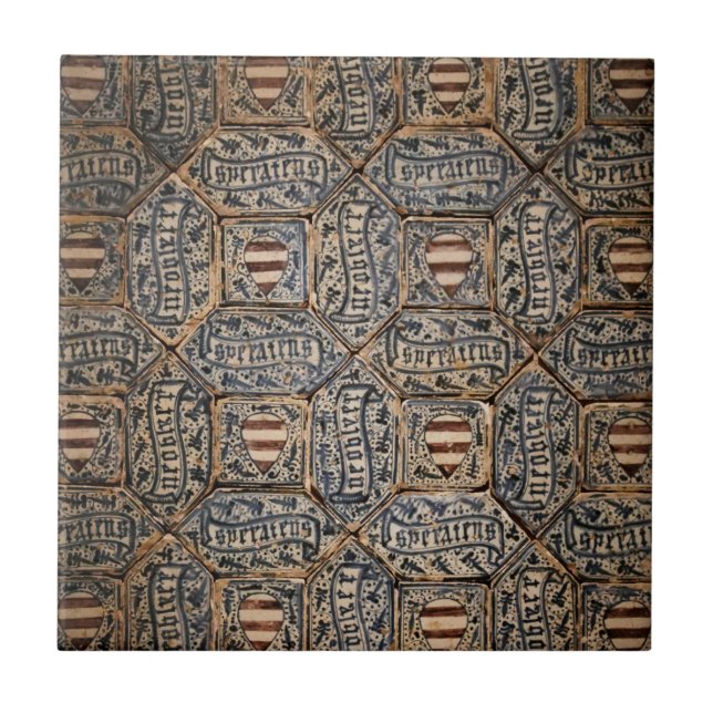 Spanische Wappen aus dem 15. Jahrhundert Fliese (Vorderseite)