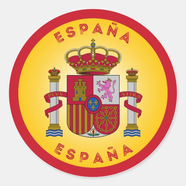 Spanische Wappen-Form Runder Aufkleber (Vorderseite)