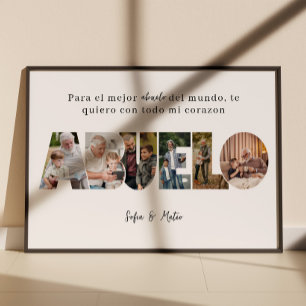 Spanischer Abuelo-Fotocollage zum Vatertag Poster