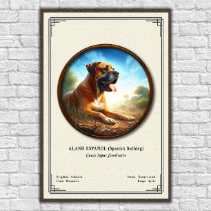 Spanischer Bulldogge (Alano Español) Zoologie-Seri Poster