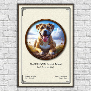 Spanischer Bulldogge (Alano Español) Zoologie-Seri Poster