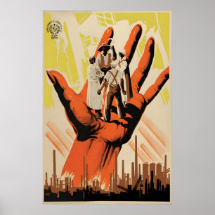 Spanischer Bürgerkrieg Plakat Rote Hand Propaganda