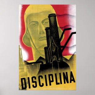 Spanischer Bürgerkrieg Poster Disziplin! CNT FAI W