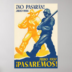 Spanischer Bürgerkrieg Propaganda Plakat No pasara