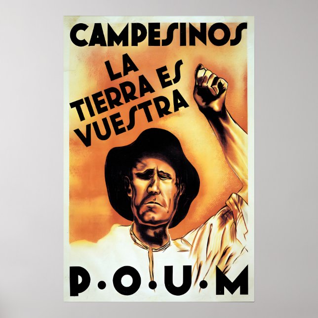 Spanischer Bürgerkrieg Propagandaplakat Bauern, di Poster (Vorne)
