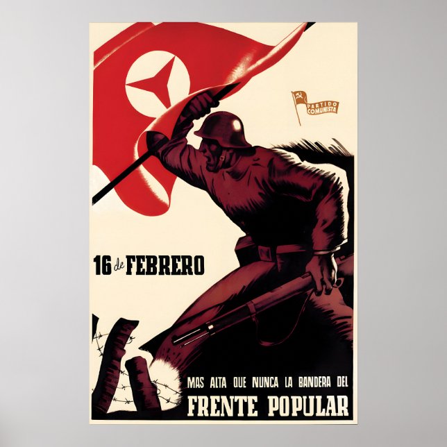 Spanischer Bürgerkrieg Propagandaplakat Die Flagge Poster (Vorne)