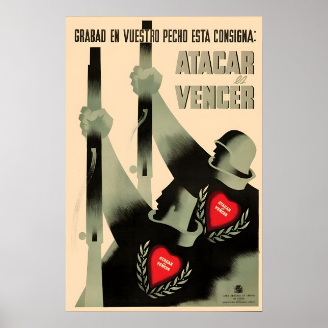 Spanischer Bürgerkrieg Propagandaposter Graviere d Poster (Vorne)