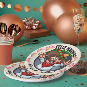 Spanischer Charakter Frohe Weihnachten Pappteller