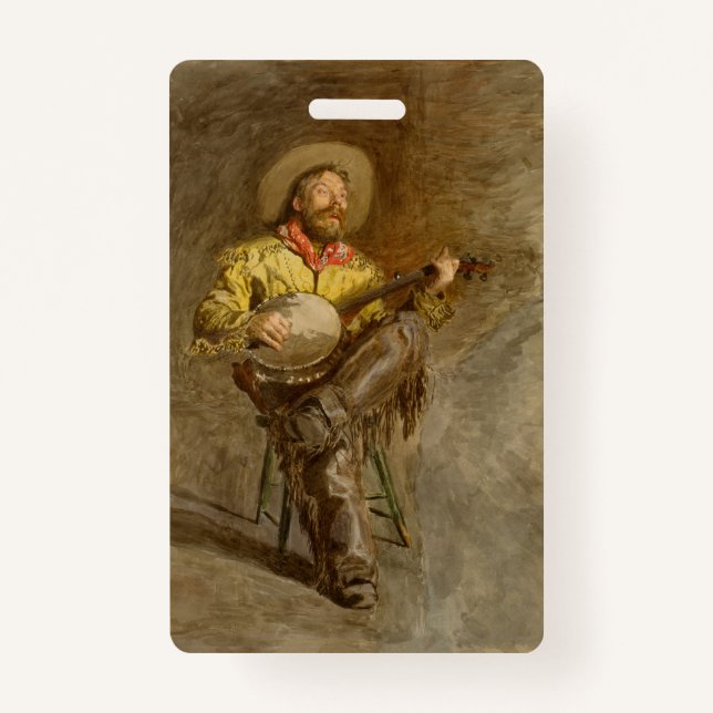 Spanischer Cowboy und Banjo Playing Trail Song Ausweis (Vorderseite)