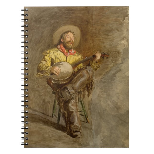 Spanischer Cowboy und Banjo Playing Trail Song Notizblock (Vorderseite)