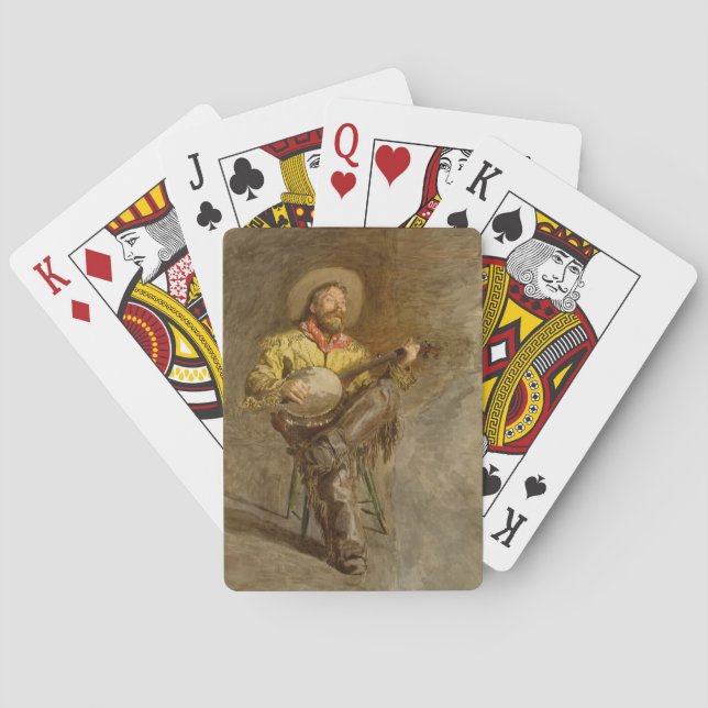 Spanischer Cowboy und Banjo Playing Trail Song Spielkarten (Rückseite)