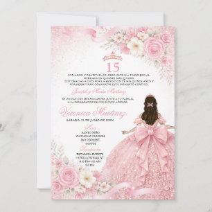Spanischer Dusty Pink Charra Princess Floral 15 Ja Einladung