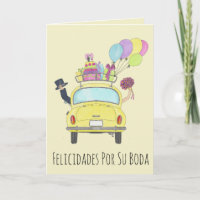 Spanischer Felicidades Hochzeitstag Fiat 500