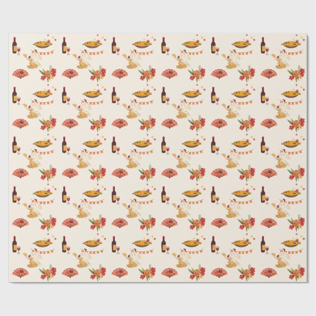 Spanischer Fiesta-Stil Geschenkpapier (Flach)
