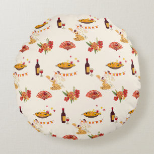 Spanischer Fiesta-Stil Rundes Kissen