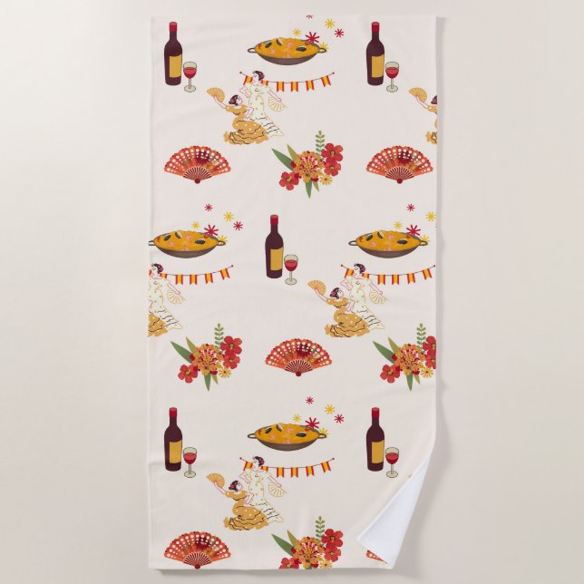 Spanischer Fiesta-Stil Strandtuch (Vorderseite)