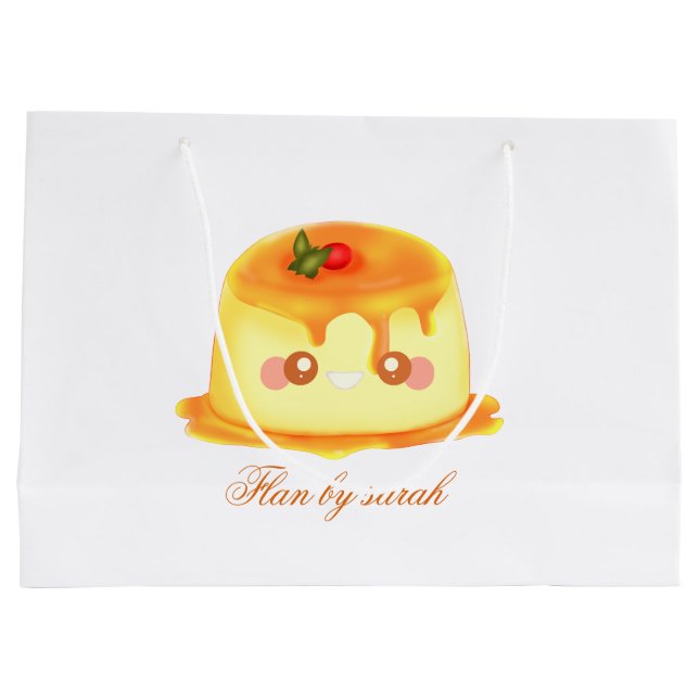 Spanischer Flan aus glattem und cremigem Karamell Große Geschenktüte (Rückseite)