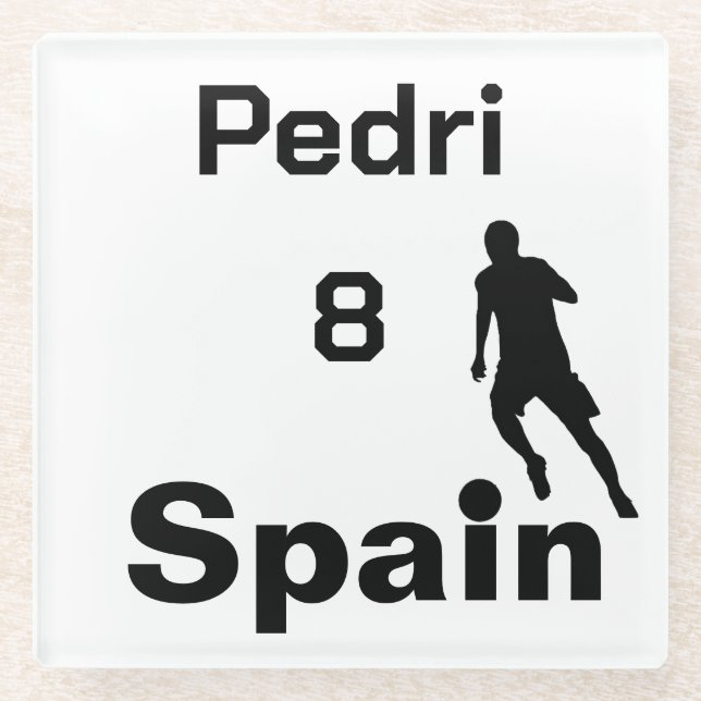 Spanischer Fußball, anpassbar Glasuntersetzer (Vorderseite)