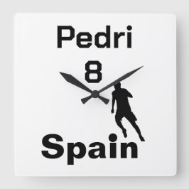 Spanischer Fußball, anpassbar Quadratische Wanduhr