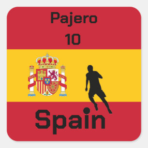 Spanischer Fußball, anpassbar Quadratischer Aufkleber