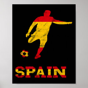 Spanischer Fußballspieler Spanienflagge Espana Spa Poster