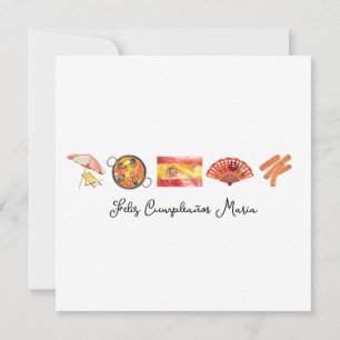 Spanischer Glückwunsch zum Geburtstag, Feliz Cumpl Karte