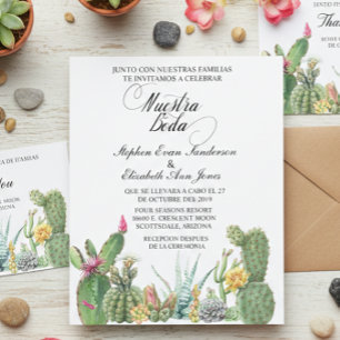 Spanischer Hochzeitskaktus Einladung zum Kindergar Flyer