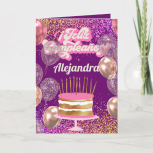 Spanischer Kuchen Glitter Transparente Ballons Geb Karte