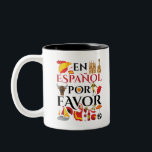 Spanischer Lehrer En Espanol Pour Gefallen Zweifarbige Tasse<br><div class="desc">Niedliches zweisprachiges Geschenk für Spanischlehrer oder Fremdsprachenlehrer. Das Design zeichnet sich durch schöne Grafiken aus,  die sich auf Spanien und die spanische Kultur beziehen</div>