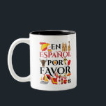 Spanischer Lehrer En Espanol Pour Gefallen Zweifarbige Tasse<br><div class="desc">Niedliches zweisprachiges Geschenk für Spanischlehrer oder Fremdsprachenlehrer. Das Design zeichnet sich durch schöne Grafiken aus,  die sich auf Spanien und die spanische Kultur beziehen</div>