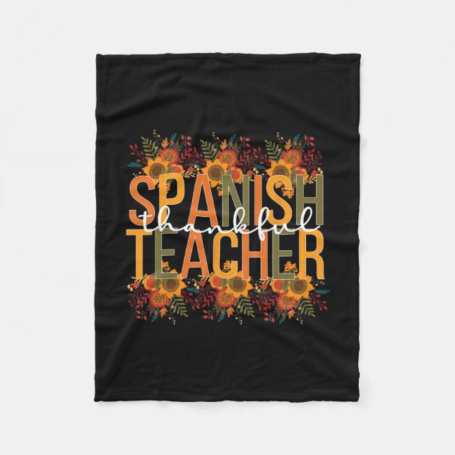 Spanischer Lehrer Erntedank Spanischer Unterricht Fleecedecke (Vorderseite)