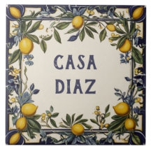 Spanischer Lemon Custom House Name Plakat Plaque Z
