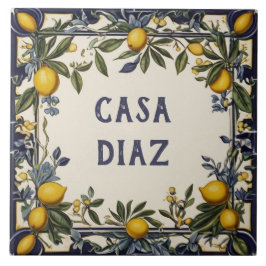 Spanischer Lemon Custom House Name Plakat Plaque Z Fliese