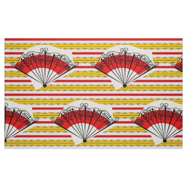 Spanischer Lüfterstreifen, Großdruck Stoff (Fat Quarter (45,7 x 55,9 cm))