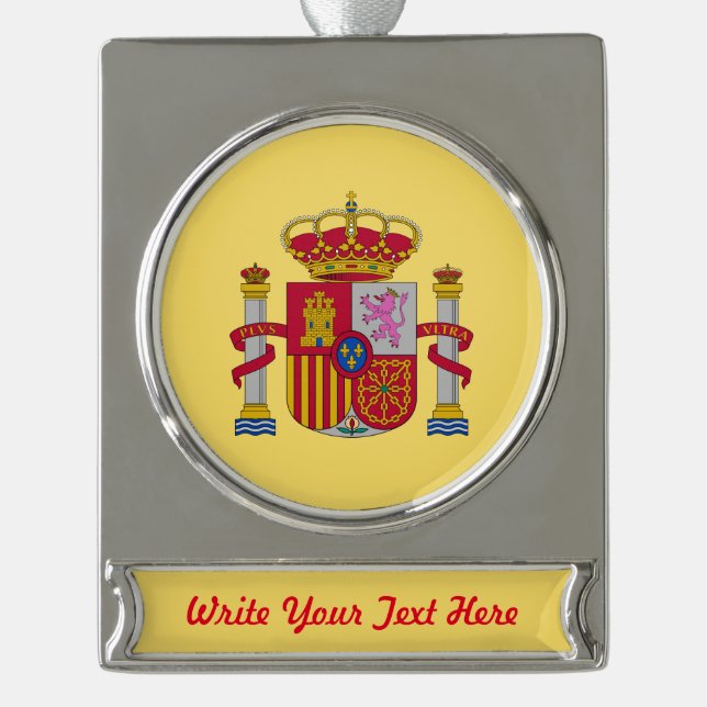 Spanischer Mantel Banner-Ornament Silber (Vorderseite)