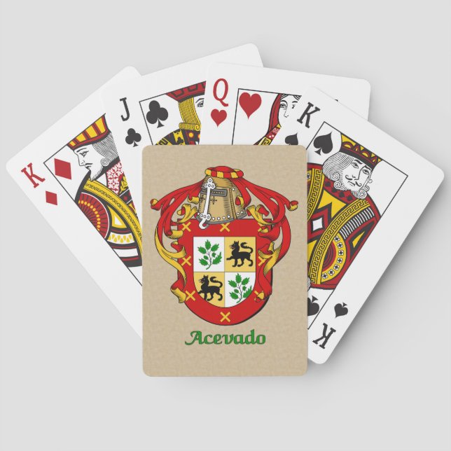 Spanischer Nachname Acevado Shield und Mantle Spielkarten (Rückseite)