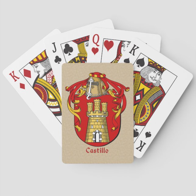 Spanischer Nachname Castillo Shield und Mantle Spielkarten (Rückseite)