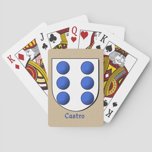 Spanischer Nachname Castro Historischer Schild Spielkarten (Rückseite)