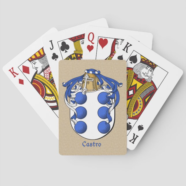 Spanischer Nachname Castro Shield und Mantle Spielkarten (Rückseite)