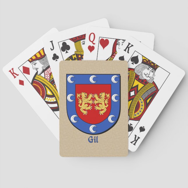 Spanischer Nachname Gil Historischer Schild Spielkarten (Rückseite)