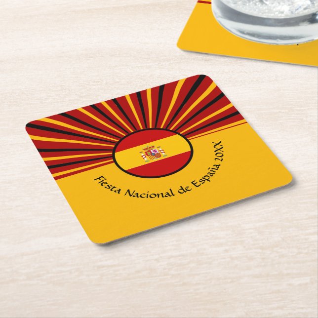 Spanischer Nationalfeiertag Spanien Hispanic Rechteckiger Pappuntersetzer (angewinkelt)