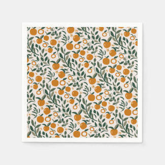 Spanischer Obstgarten - Muster von Orangen und Blä Serviette