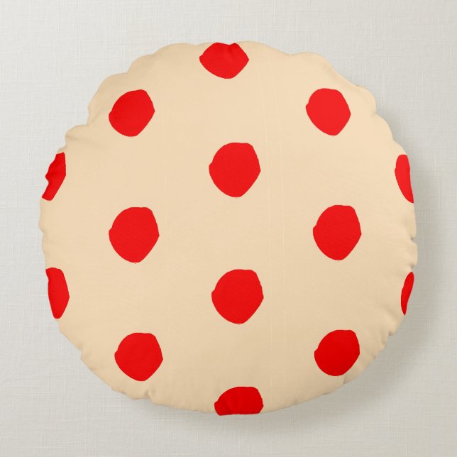 Spanischer Polka dots Rundkissen Rundes Kissen (Vorderseite)