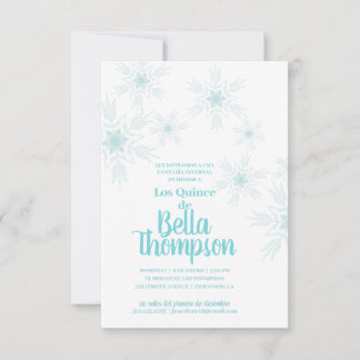SPANISCHER QUinceñera WINTER WONDERLAND Geburtstag Einladung