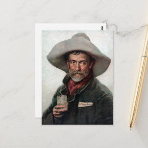 Spanischer Ranchero-Cowboy im alten Western-Saloon Postkarte