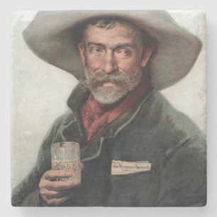 Spanischer Ranchero-Cowboy im alten Western-Saloon Steinuntersetzer