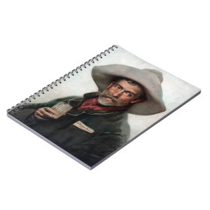 Spanischer Ranchero-Cowboy im Saloon des alten Wes Notizblock