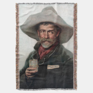 Spanischer Ranchero-Cowboy in altem Westernsaloon Decke